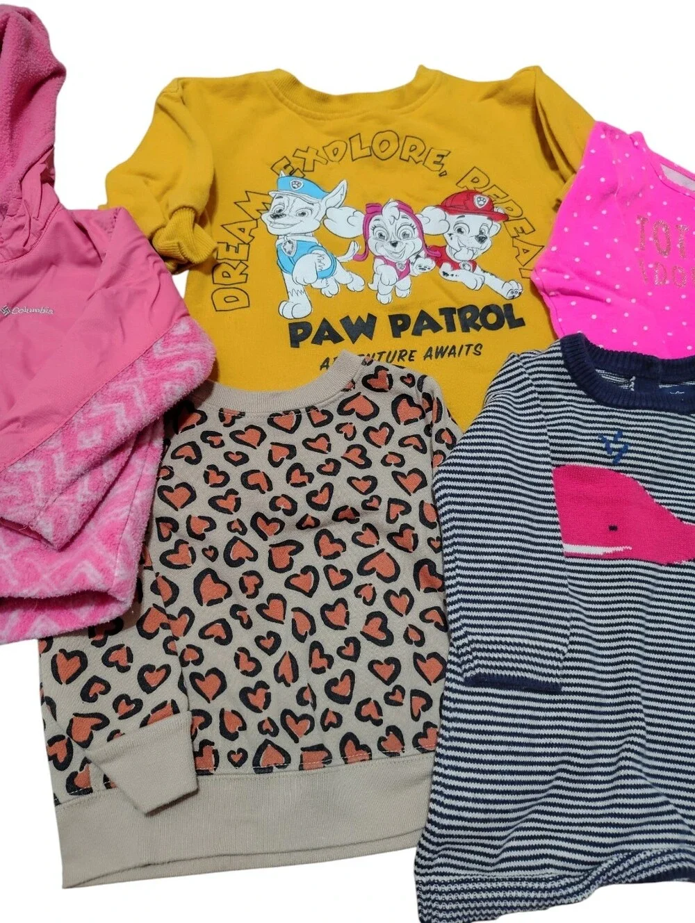Lot of 7 Baby Girl Clothes Bundle 6-12M 12M Columbia Gap Carter's Paw Patrol